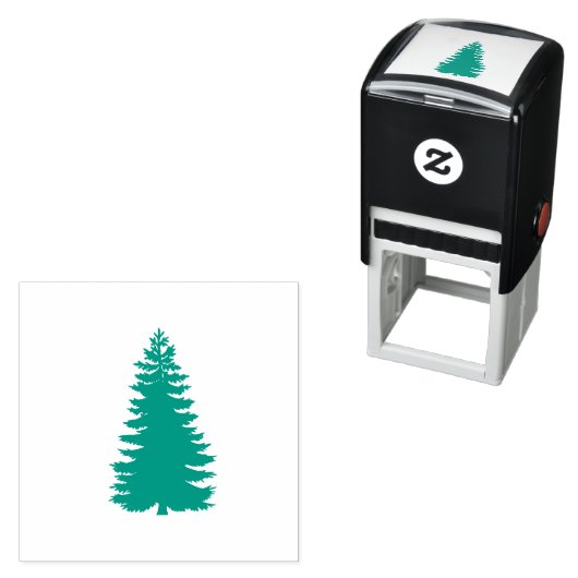 Tampon Auto-encreur Classic Evergreen Pine Tree Plante Bois Art Timbre (En situation)