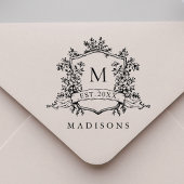 Tampon Auto-encreur Classic Floral Crest Monogram