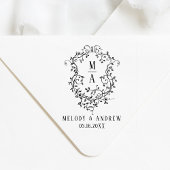 Tampon Auto-encreur Classic Floral Crest Wedding