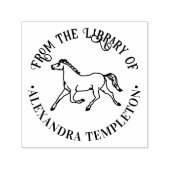 Tampon Auto-encreur Classic Horse Running Library Nom du livre (Design)
