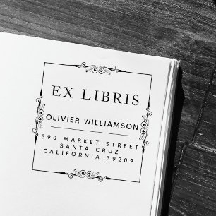 Tampon Auto-encreur Classic Masculine Frame Ex Libris Plaque
