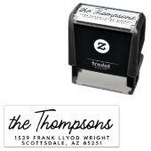 Tampon Auto-encreur Classic Modern Script Mariage Adresse de retour (En situation)