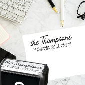 Tampon Auto-encreur Classic Modern Script Mariage Adresse de retour