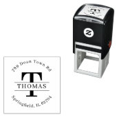 Tampon Auto-encreur Classic Monogram Personalized Return Address Stamp (En situation)