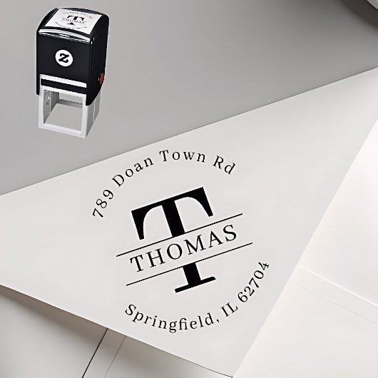 Tampon Auto-encreur Classic Monogram Personalized Return Address Stamp