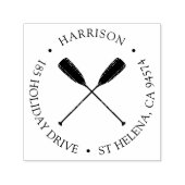 Tampon Auto-encreur Classic Nautical Oars Adresse de retour (Design)