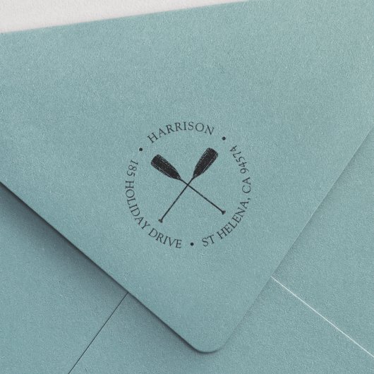 Tampon Auto-encreur Classic Nautical Oars Adresse de retour