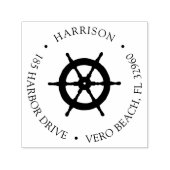 Tampon Auto-encreur Classic Nautical Ships Roue Adresse de retour (Design)
