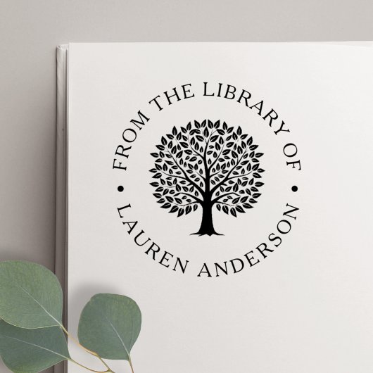 Tampon Auto-encreur Classic Oak Tree from the Library of Bookplate