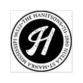 Tampon Auto-encreur Classic Rustic Nom de famille Retour Circulaire d' (Design)