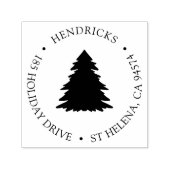 Tampon Auto-encreur Classic Winter Pine Tree Adresse de retour (Design)