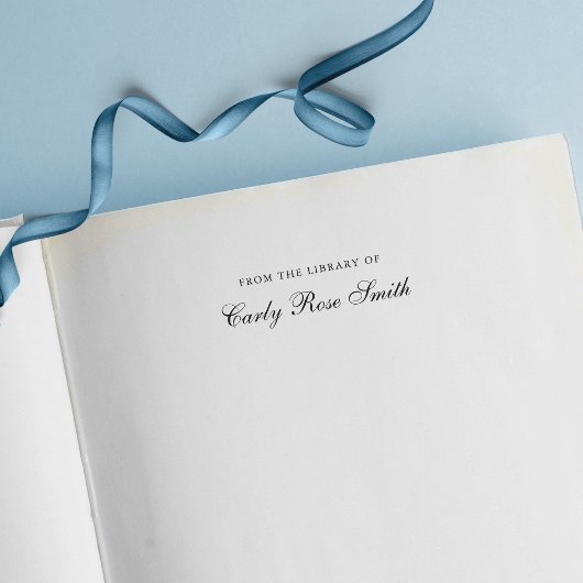 Tampon Auto-encreur Classique Élégant En Cursive De La Bibliothèque De