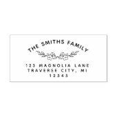 Tampon Auto-encreur Classy Botanical Branch Nom de famille Adresse de (Design)