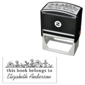 Tampon Auto-encreur Classy Botanical Floral Script Library Bookplate (En situation)