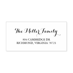 Tampon Auto-encreur Classy Nom de famille Adresse de retour