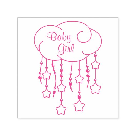 Tampon Auto-encreur Cloud Beads Stars Mobile Baby Girl (Design)