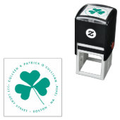 Tampon Auto-encreur Clover Floral Shamrock vert irlandais (En situation)