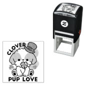 Tampon Auto-encreur Clover Pup Love - St. Patrick's Day Chien Design (En situation)