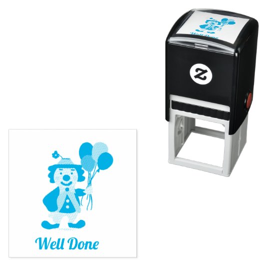 Tampon Auto-encreur Clown mignon Timbre de l'enseignant bien fait (En situation)