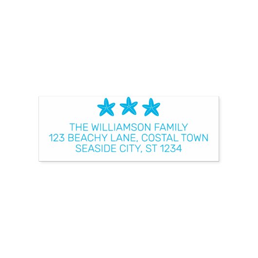 Tampon Auto-encreur Coastal Starfish Beach Family Return Adresse (Design)