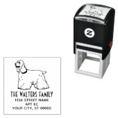 Tampon Auto-encreur Cocker Spaniel Dog Line Art Name Adresse de retour (En situation)