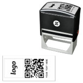 Tampon Auto-encreur Code QR de texte de logo simple promotionnel des e (En situation)