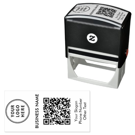 Tampon Auto-encreur Code QR du logo de l'entreprise (En situation)