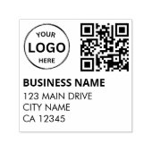 Tampon Auto-encreur Code QR entreprise Retour Adresse Logo professionn (Design)