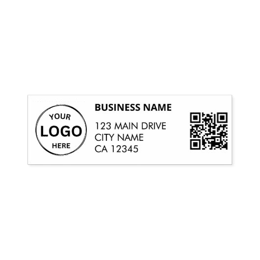 Tampon Auto-encreur Code QR entreprise Retour Adresse Logo professionn (Design)