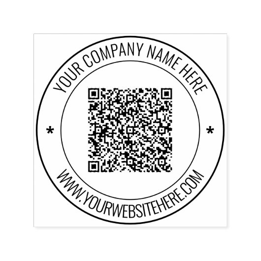 Tampon Auto-encreur Code QR et timbre personnalisé de l'entreprise (Design)