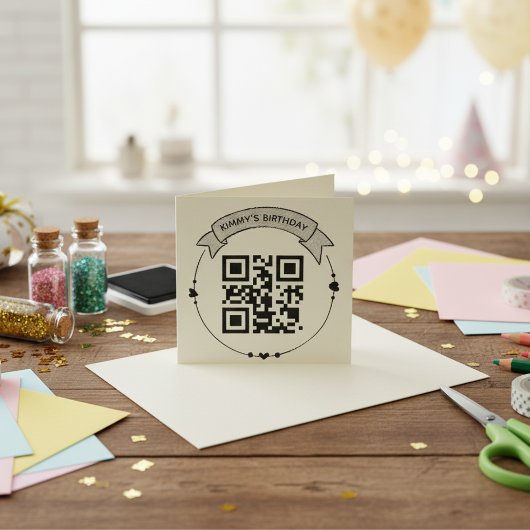 Tampon Auto-encreur Code QR Informations d'anniversaire Timbre en caou