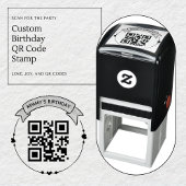 Tampon Auto-encreur Code QR Informations d'anniversaire Timbre en caou