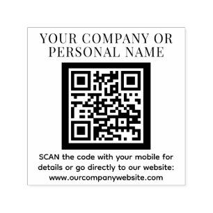 Tampon Auto-encreur CODE QR nom de l'entreprise texte personnalisé mod