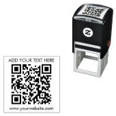 Tampon Auto-encreur Code QR personnalisé Texte Entreprise moderne (En situation)