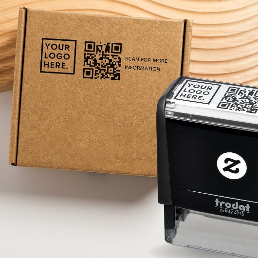 Tampon Auto-encreur Code QR professionnel moderne Logo d'entreprise pe