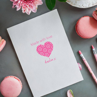 Tampon Auto-encreur Coeur d'amour fantaisiste personnalisé - Fabriqué 