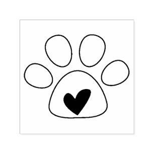 Tampon Auto-encreur Coeur en Paw Chien Love Timbre