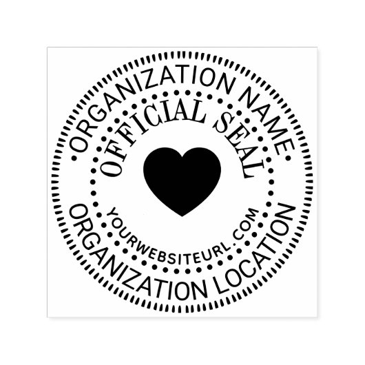 Tampon Auto-encreur Coeur Générique Personnalisé Nom officiel du sceau (Design)