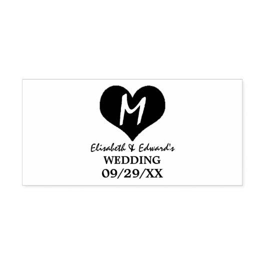 Tampon Auto-encreur Coeur monogramme (Design)