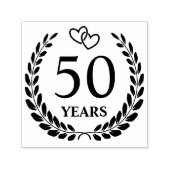 Tampon Auto-encreur Coeurs bloqués couronne 50e anniversaire de Mariag (Design)