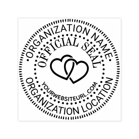 Tampon Auto-encreur Coeurs Générique Personnalisé Nom officiel du phoq (Design)