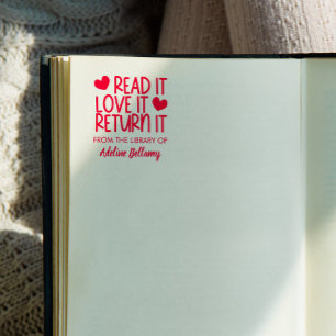 Tampon Auto-encreur Coeurs mignons Lire L'Aimer Il Le Retourner Plaque