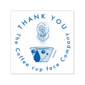Tampon Auto-encreur coffee cup face logo design (Design)