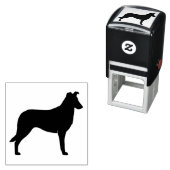 Tampon Auto-encreur Collie Chien race lisse Silhouette Timbre en caout (En situation)
