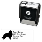 Tampon Auto-encreur Collie Dog Breed Silhouette Adresse de retour (En situation)