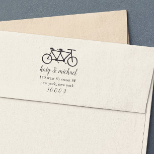 Tampon Auto-encreur Construit pour deux Adresse de retour du vélo Ta