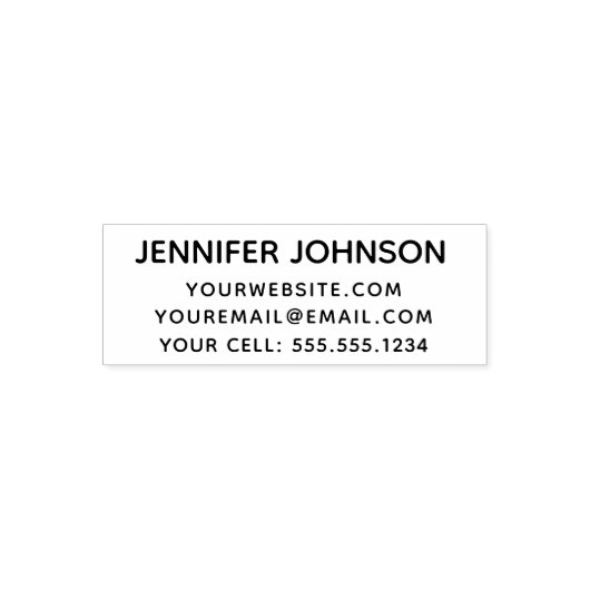 Tampon Auto-encreur Coordonnées avec site Web, courriel, cellule (Design)