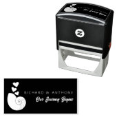 Tampon Auto-encreur Coquillage et coeurs (En situation)