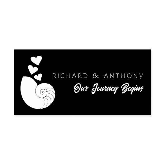 Tampon Auto-encreur Coquillage et coeurs (Design)