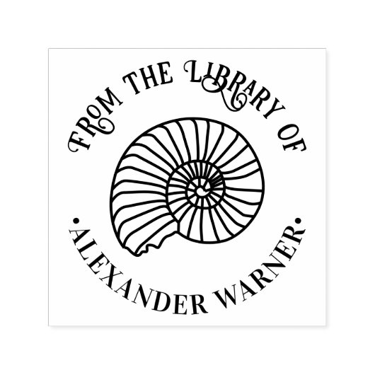 Tampon Auto-encreur Coquille Fossile d'Ammonite Bord de Mer Plage Bibl (Design)